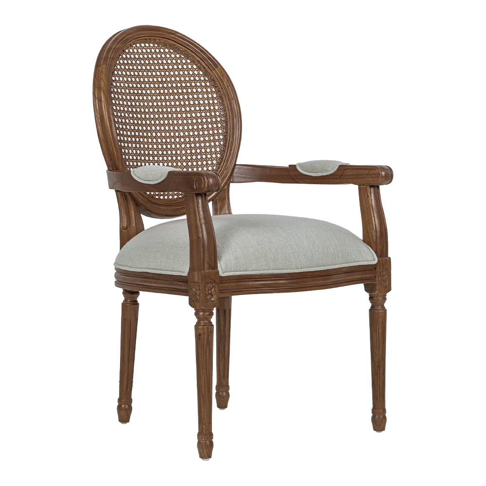 Upholstered Rattan Dining Chair for Vintage Interiors Sophia Home