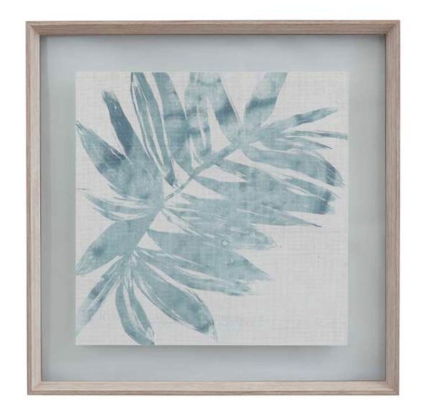 Burlap Ocean Palm I Framed Print