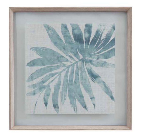 Burlap Ocean Palm IX Framed Print