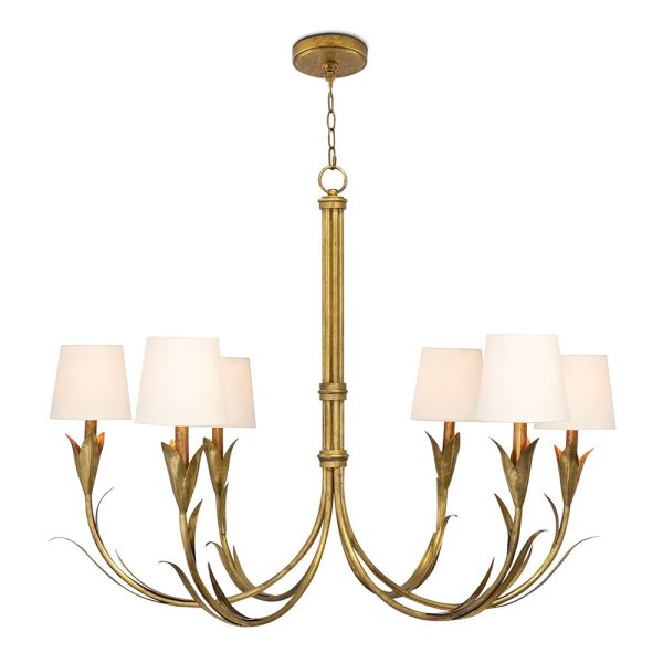 River Reed Chandelier - Antique Gold Leaf - Image 2